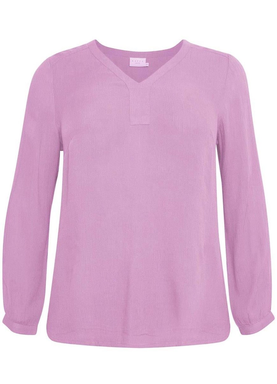 Blouses En Tunieken | maatjemeer Kaffe Curve Blouse Ami Ls 10580001 - 152218 Pink Frosting