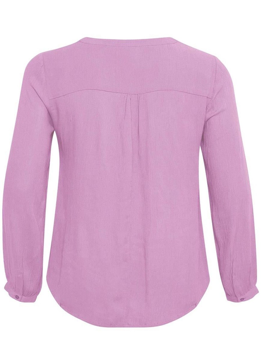 Blouses En Tunieken | maatjemeer Kaffe Curve Blouse Ami Ls 10580001 - 152218 Pink Frosting