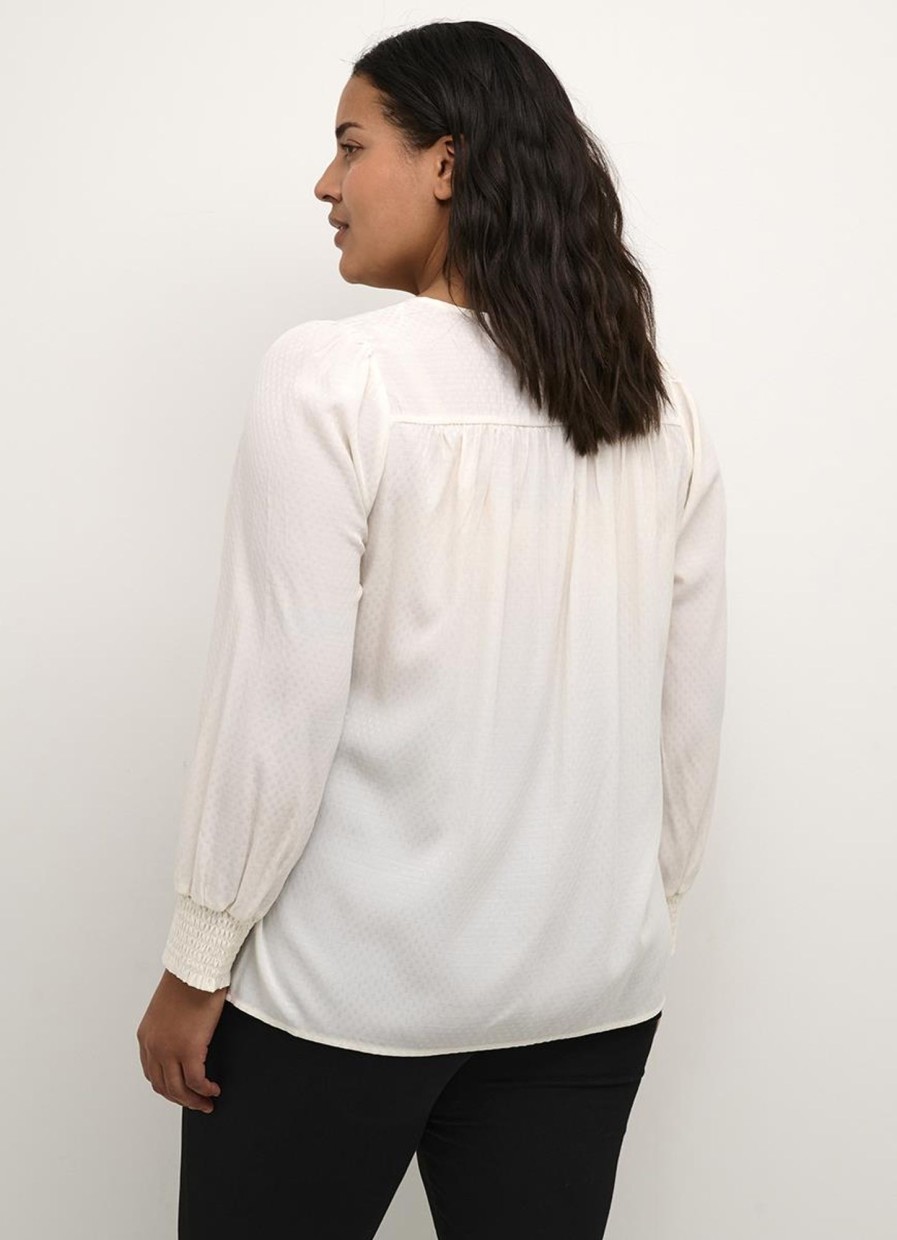 Blouses En Tunieken | Kaffe Curve Kaffe Curve Blouse Tina 10581904 - 110602 Chalk