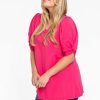 Yoek Basics | Yoek Yoek Tunic Flare Puff Organic Cotton B4150 - 265 Pink