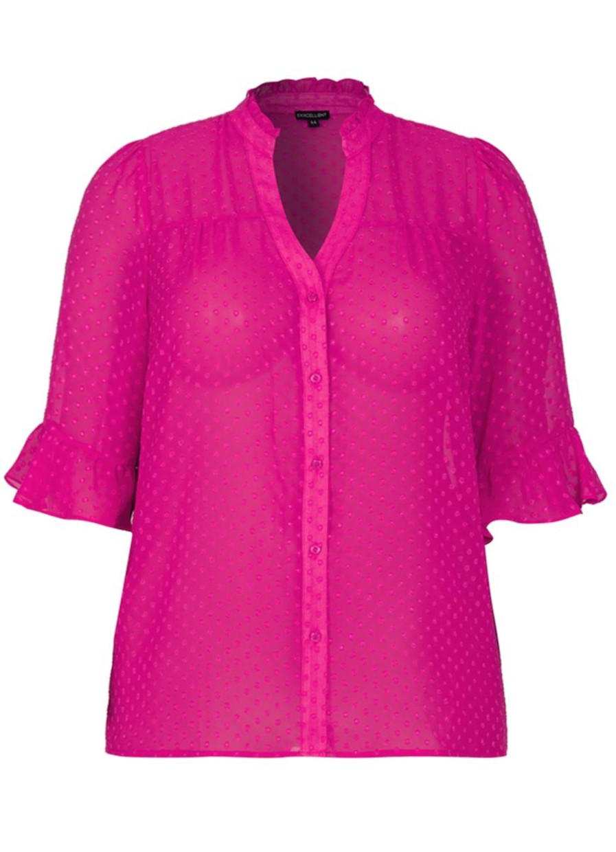 Blouses En Tunieken | Exxcellent Exxcellent Blouse Verena 24Vqe20 - 213 Hibiscus