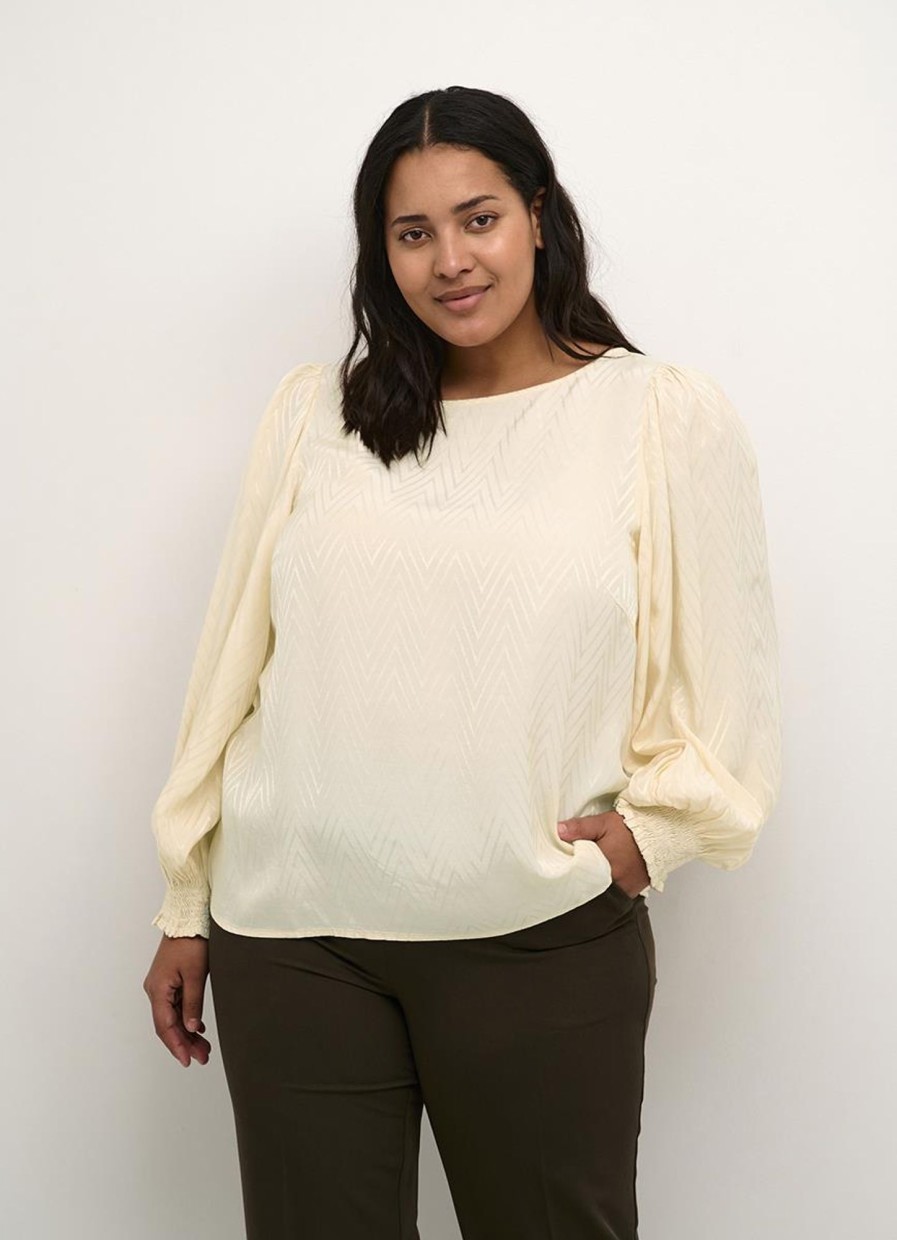 Blouses En Tunieken | Kaffe Curve Kaffe Curve Blouse Julieet 10581896 - 131106 Sand Dollar