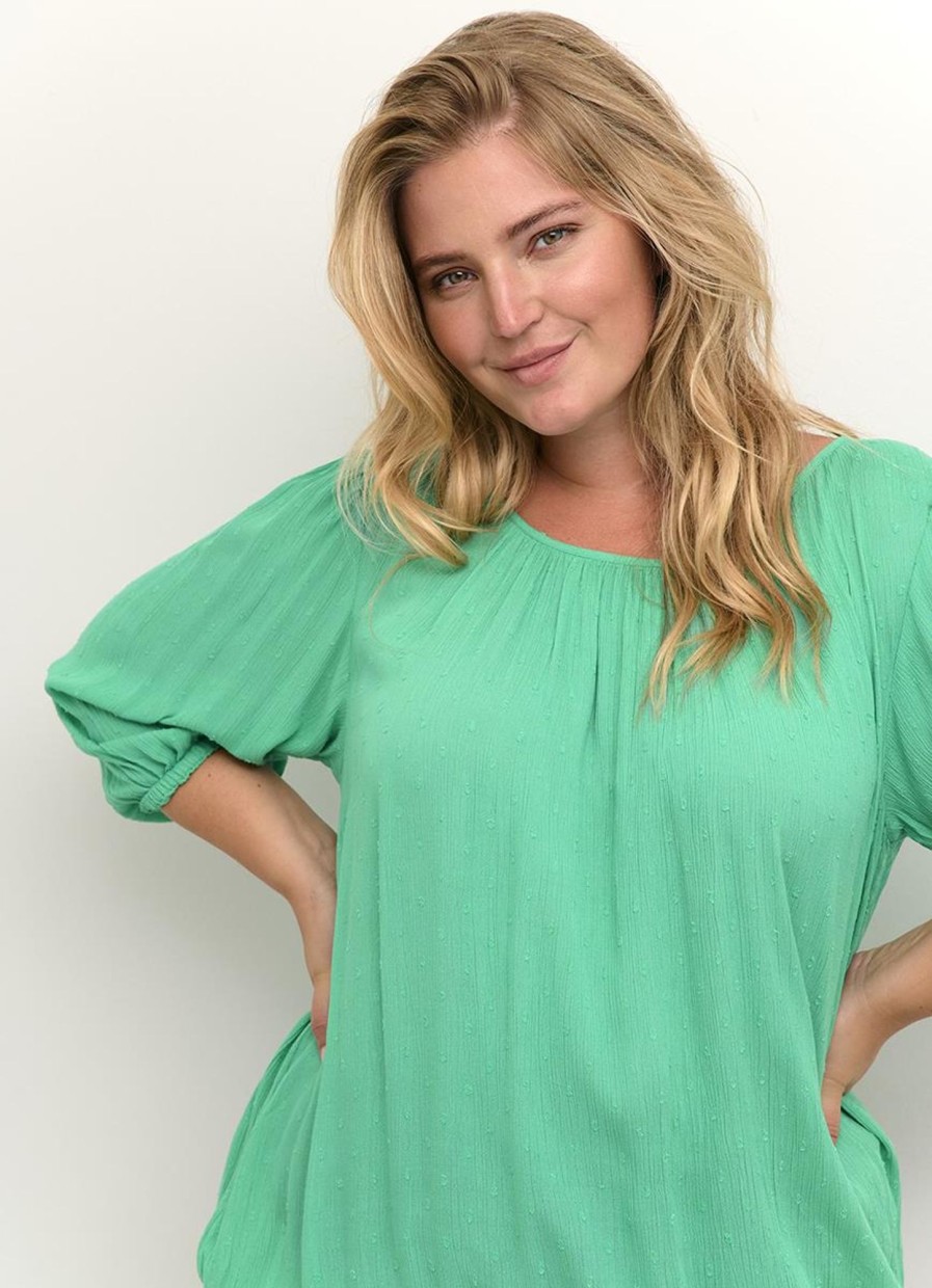 Blouses En Tunieken | Kaffe Curve Kaffe Curve Blouse Wilina 10582058 - 165825 Gumdrop Green