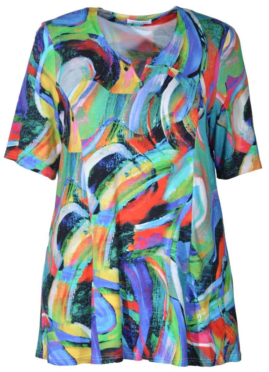 Blouses En Tunieken | Mona Lisa Mona Lisa Longshirt 515-75-98 Multicolor