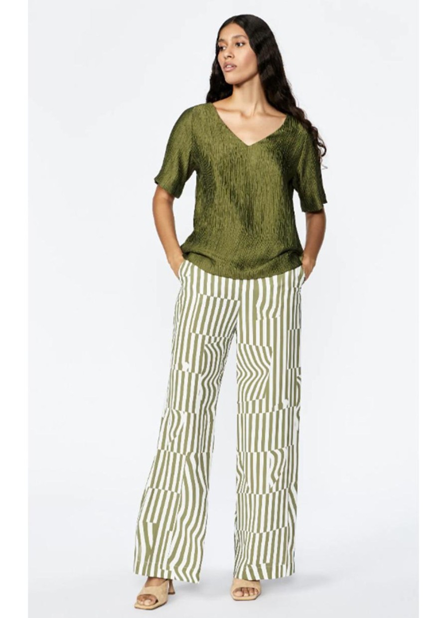 Blouses En Tunieken | Xandres Xandres Gold Blouse Hamid 61116-01-9390 Green Moss