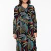 Jurken En Rokken | Yoek Yoek Wrap Dress Palm Leo My207638 - 210