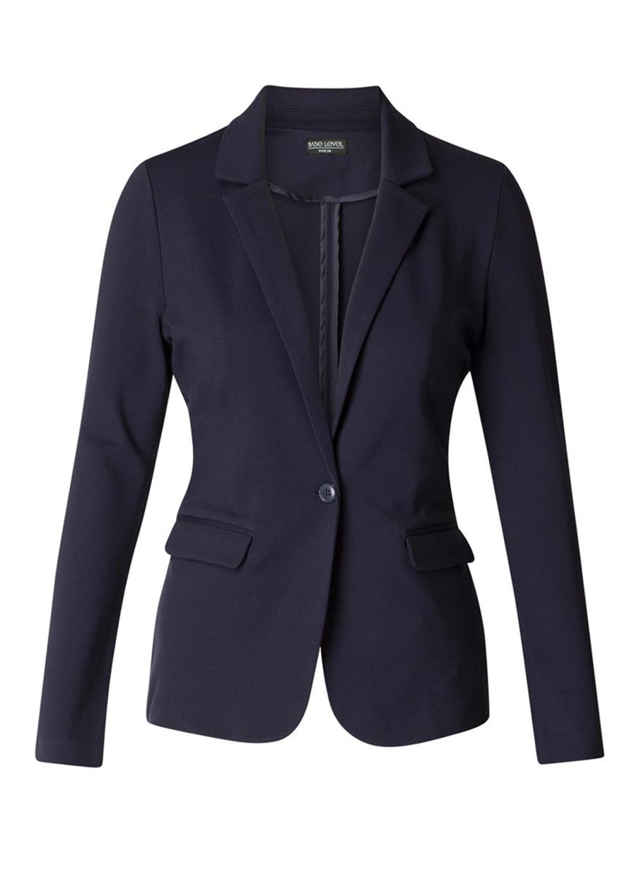 Base Level Curvy | Base Level Curvy Base Level Curvy Blazer Aya 016 Dark Blue