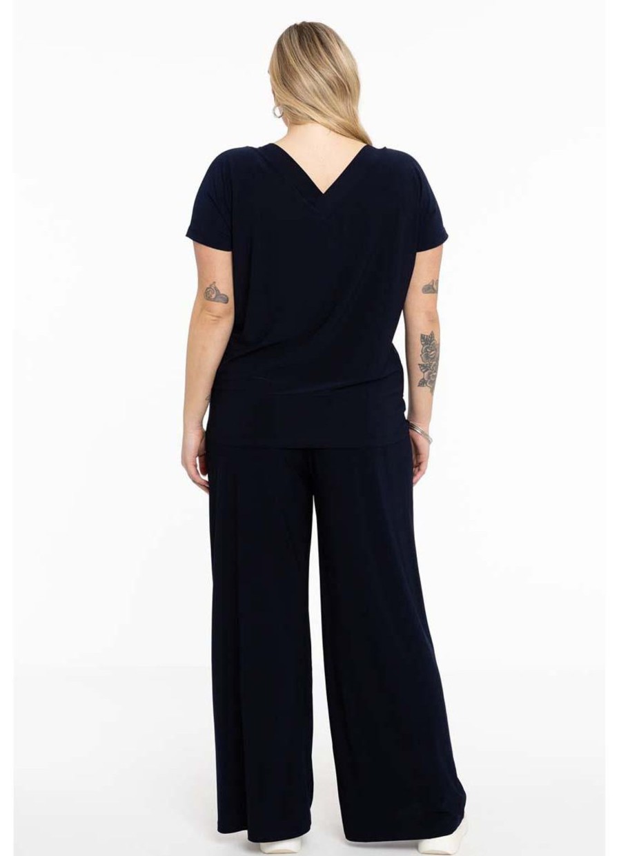 Yoek Basics | Yoek Yoek Trousers Very Loose Fit Dolce B5530-230 Navy