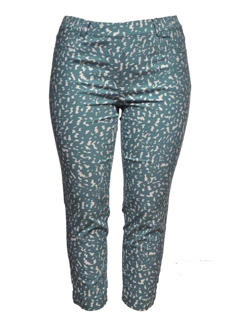 Broeken En Jeans | Stark Stark 7/8 Broek Janna-64 4030-548 Tuquoise, Wit