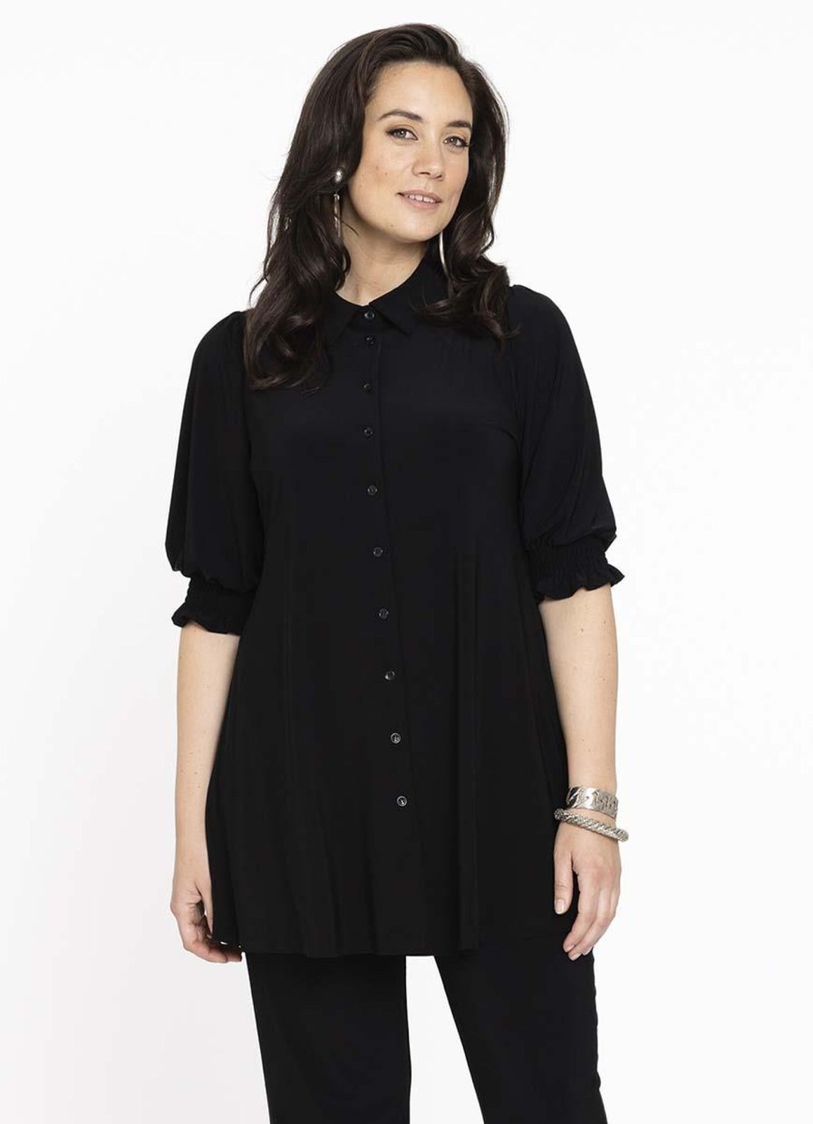 Blouses En Tunieken | Yoek Yoek Blouse Puffsleeve 1603274 - 210 Black