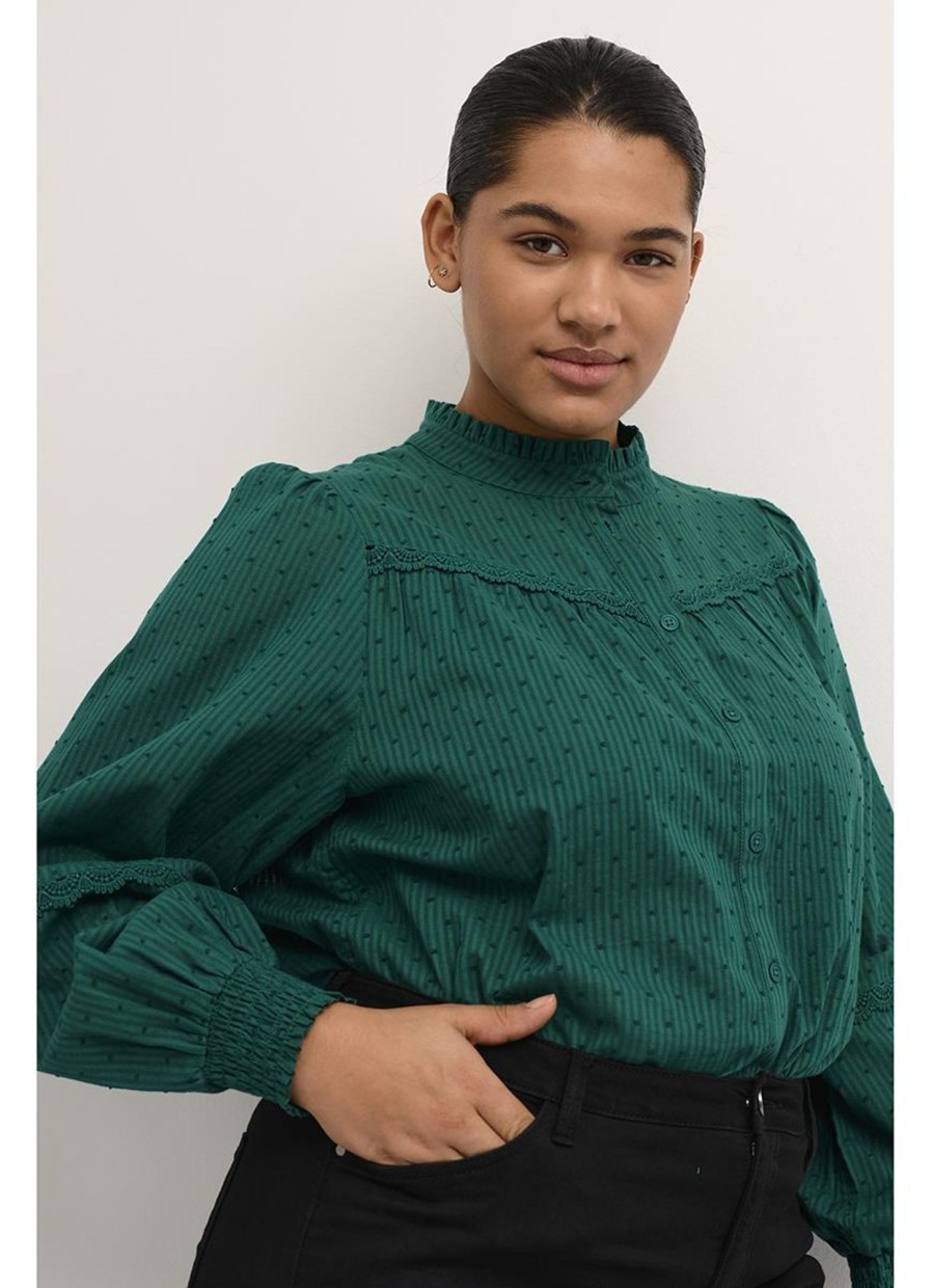 Blouses En Tunieken | Kaffe Curve Kaffe Curve Blouse Silla 10581817 - 195421 Aventurine