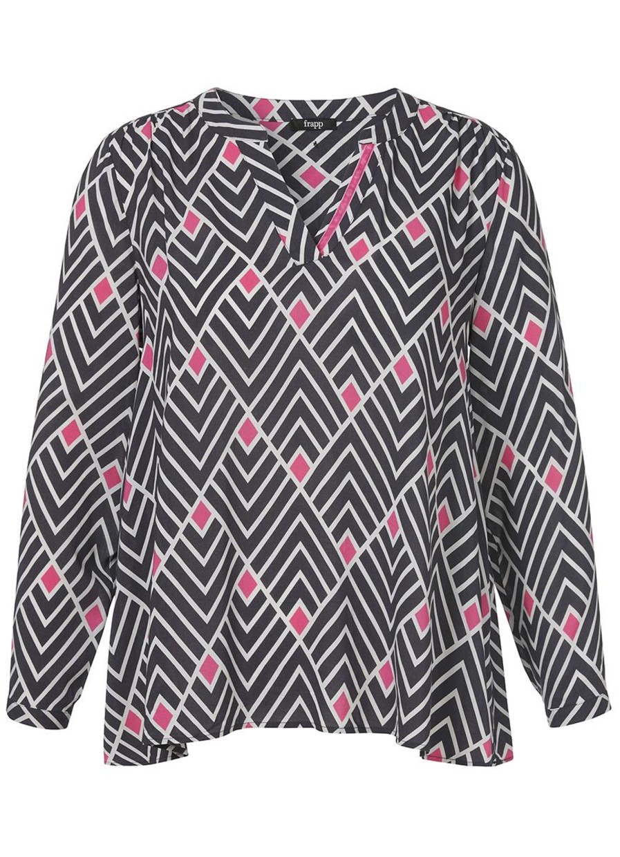 Blouses En Tunieken | Frapp Frapp Blouse 1305786 - 127 Antra/Grijs/Pink