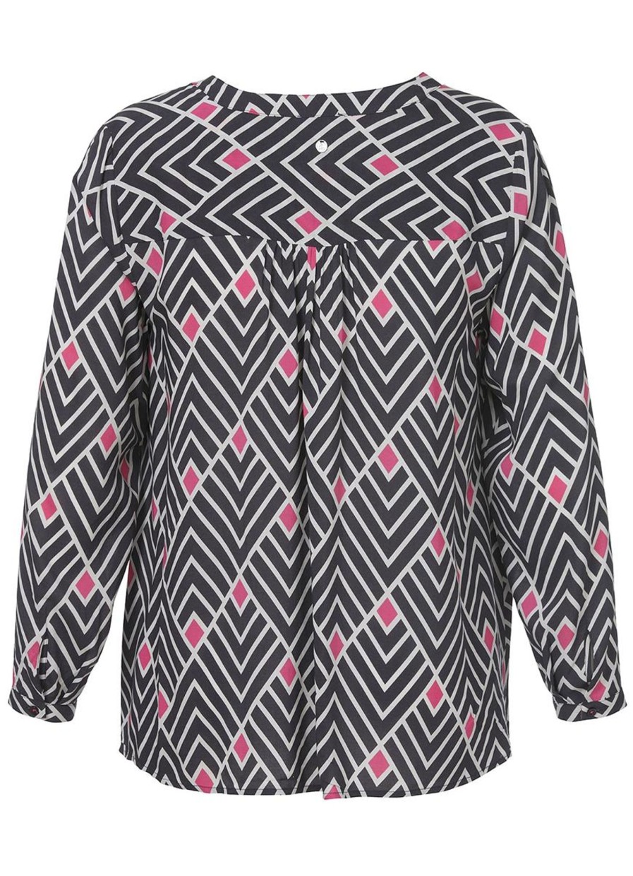 Blouses En Tunieken | Frapp Frapp Blouse 1305786 - 127 Antra/Grijs/Pink