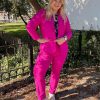 Travelstof Kleding Grote Maten | Exxcellent Exxcellent Broek Monica Travel 23Wye03 - 305 Fel Roze