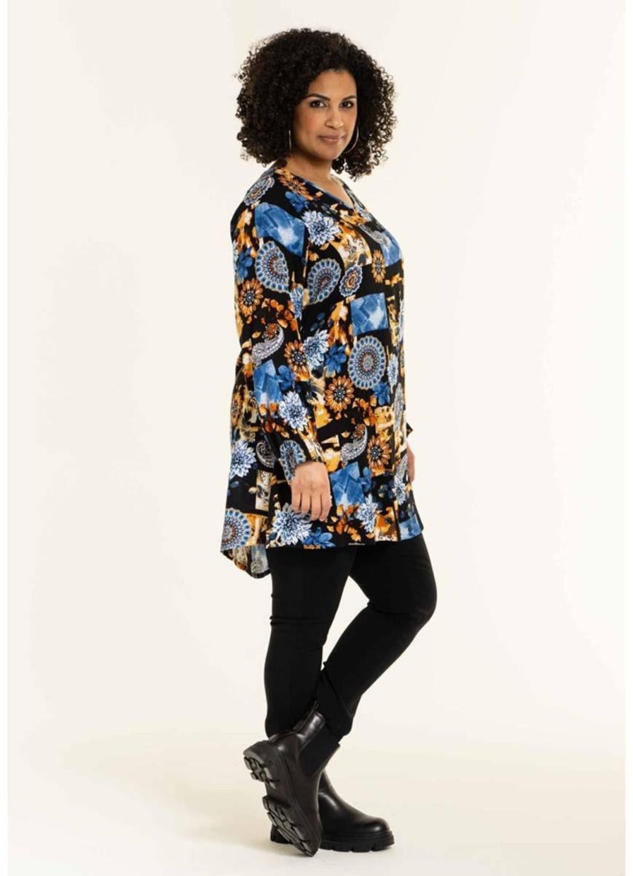 Blouses En Tunieken | Studio Studio Tuniek Tanja S236818 - Blue Pattern