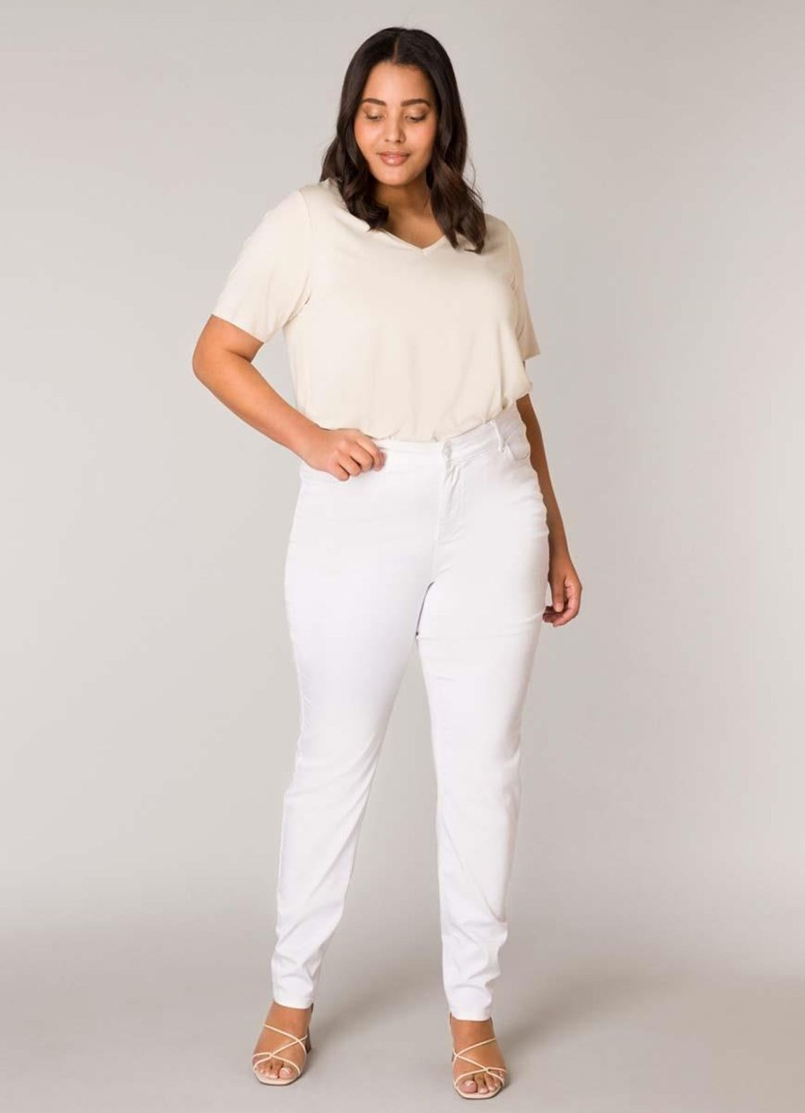 Base Level Curvy | Base Level Curvy Base Level Curvy Broek Joya White 040