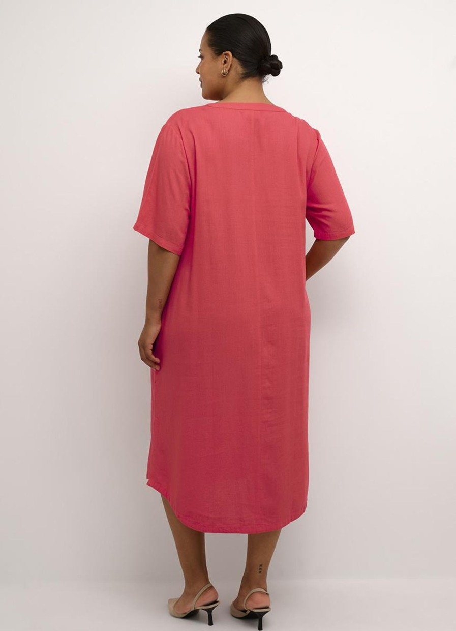 Jurken En Rokken | Kaffe Curve Kaffe Curve Kaftan Dress Mille 10582218 - 181651 Cayenne