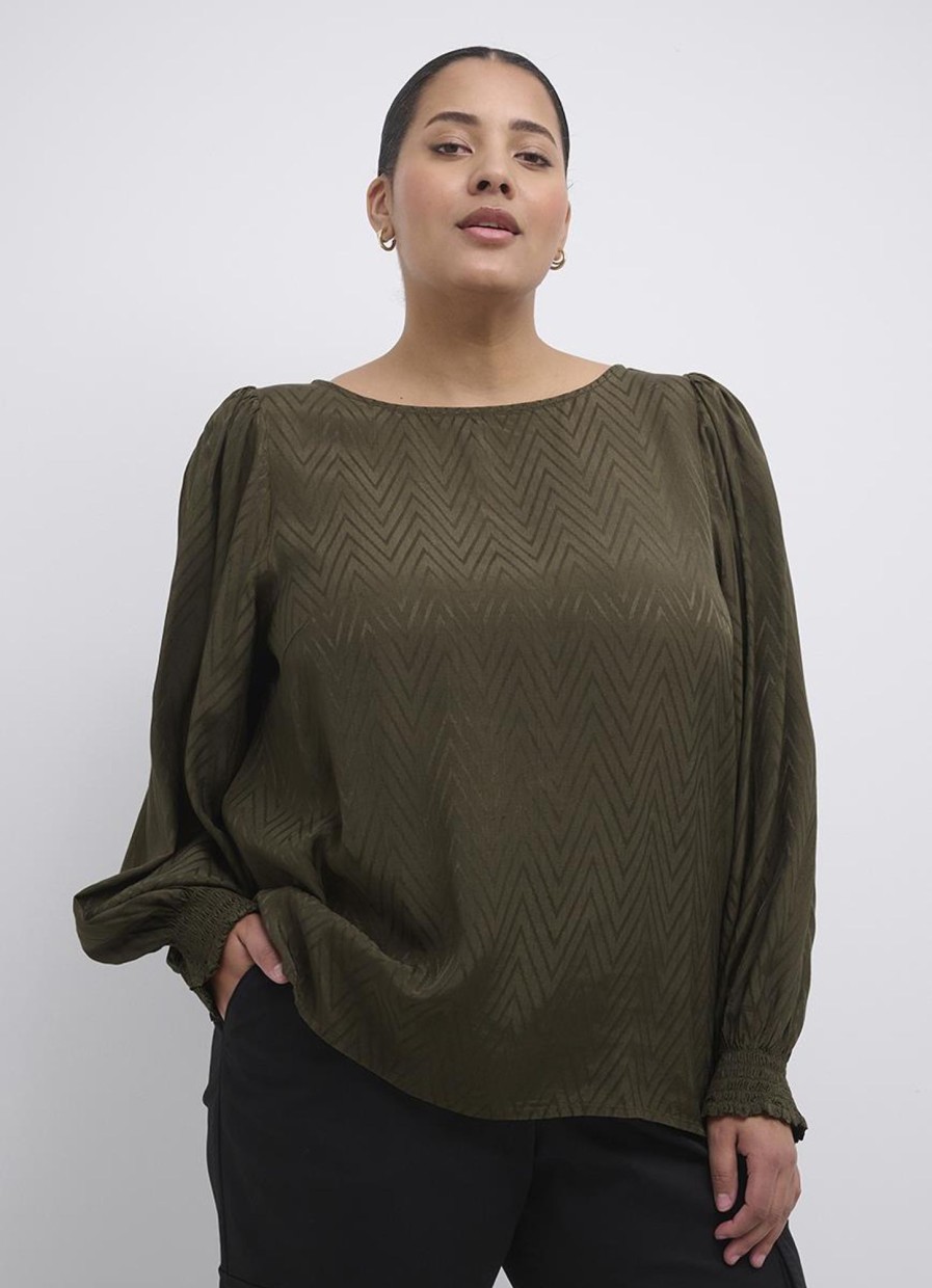 Blouses En Tunieken | Kaffe Curve Kaffe Curve Blouse Julieet 10581896 - 190414 Forest Night