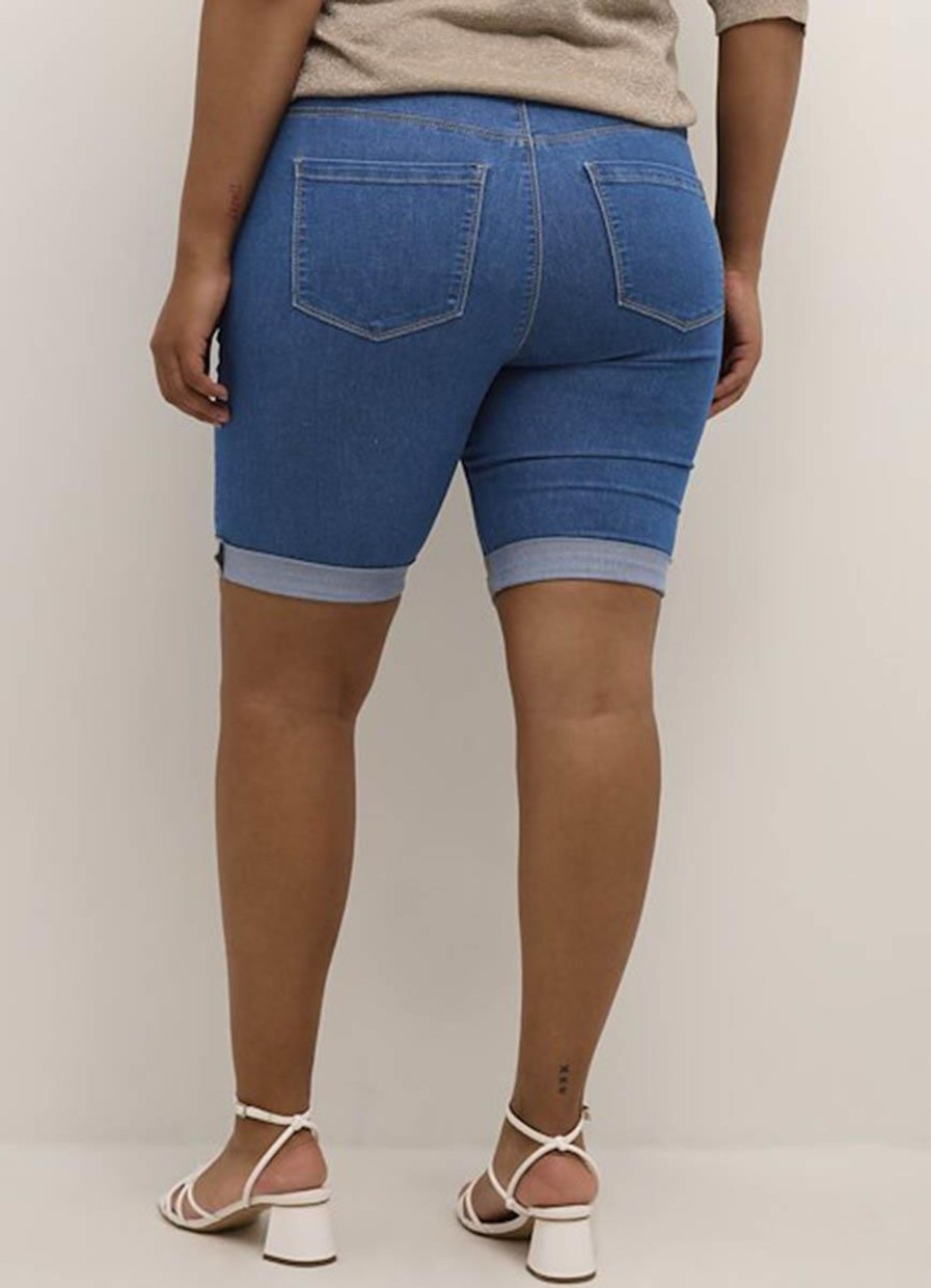 Kaffe Curve Basics | Kaffe Curve Kaffe Curve Short Vicka 10581453 - 103758 Medium Blue Washed Denim