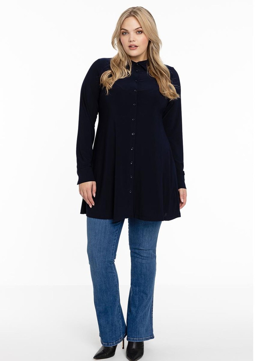 Yoek Basics | Yoek Yoek Blouse A-Line Dolce B3724 - 230 Navy