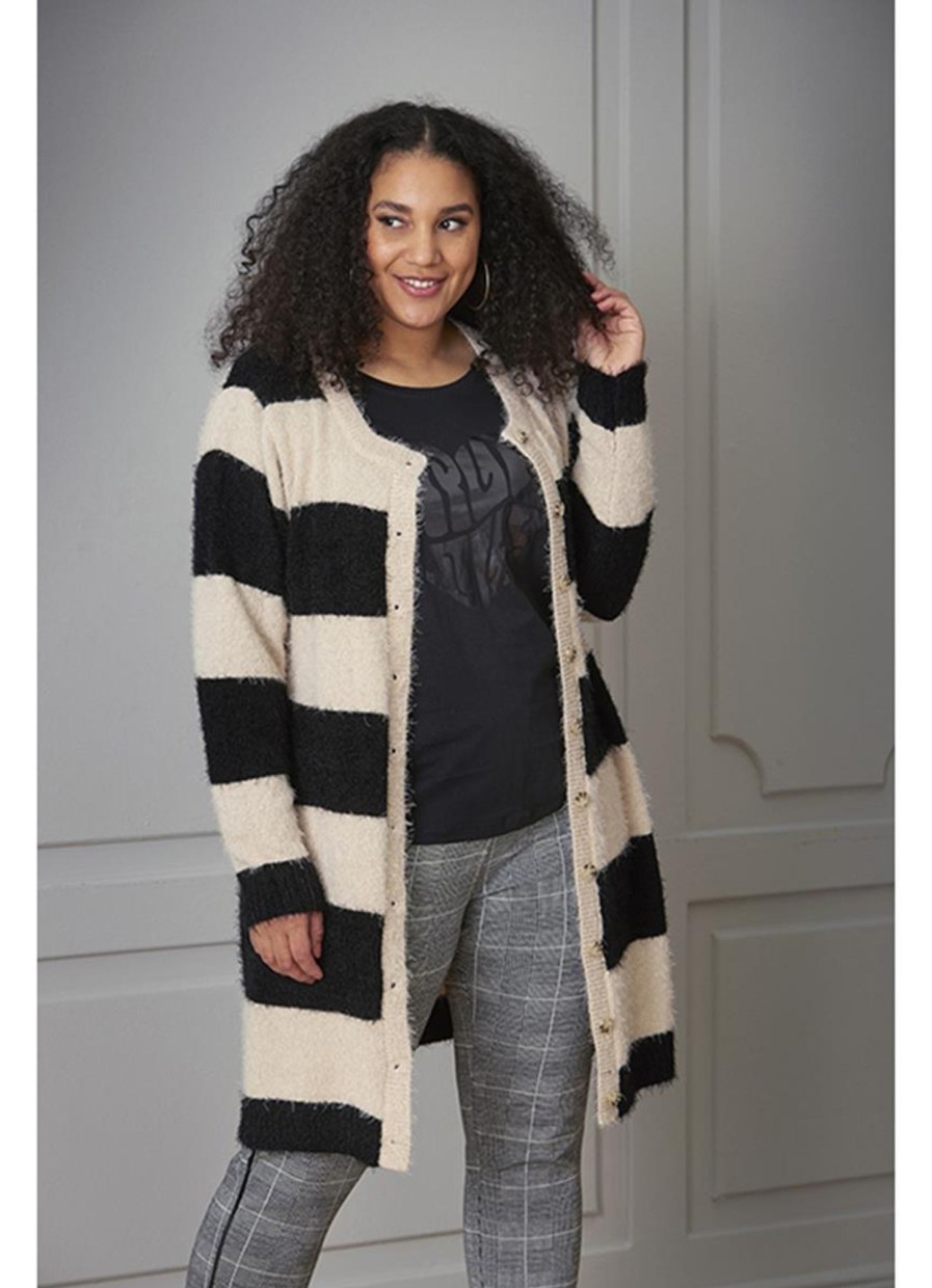 Truien En Vesten | Zhenzi Zhenzi Cardigan Drot 2809212 - 0160 Sandshell