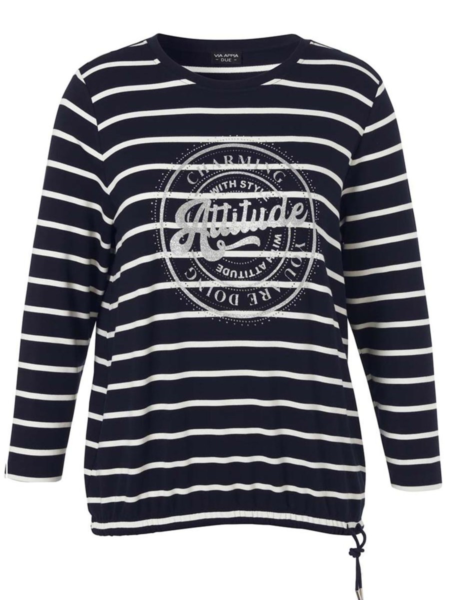 Shirts En Tops | Via Appia Due Via Appia Due Shirt 853011 - 800950 Navyblue, Ecru