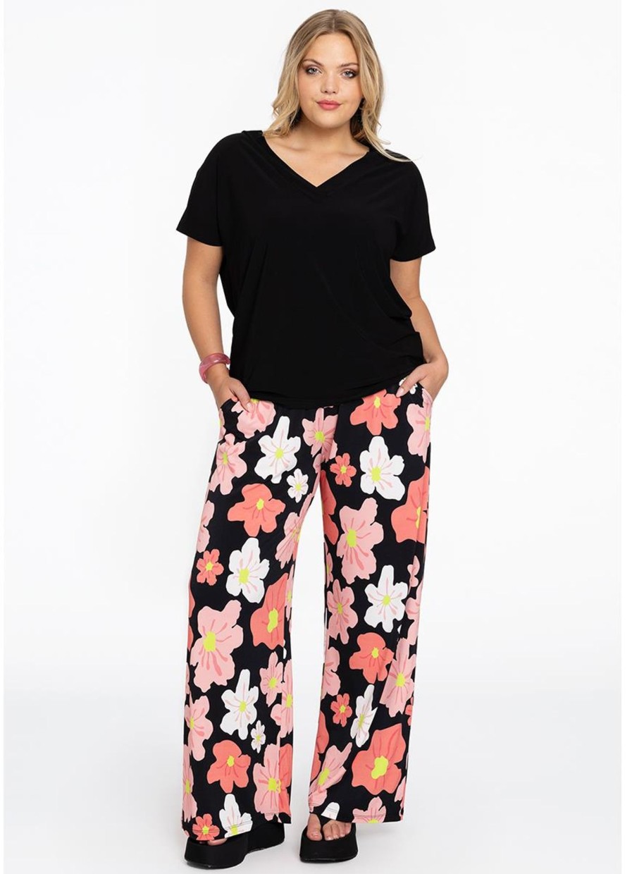 Broeken En Jeans | Yoek Yoek Trousers Loose Fit Hibiscus 2215598 - 210 Hibiscus