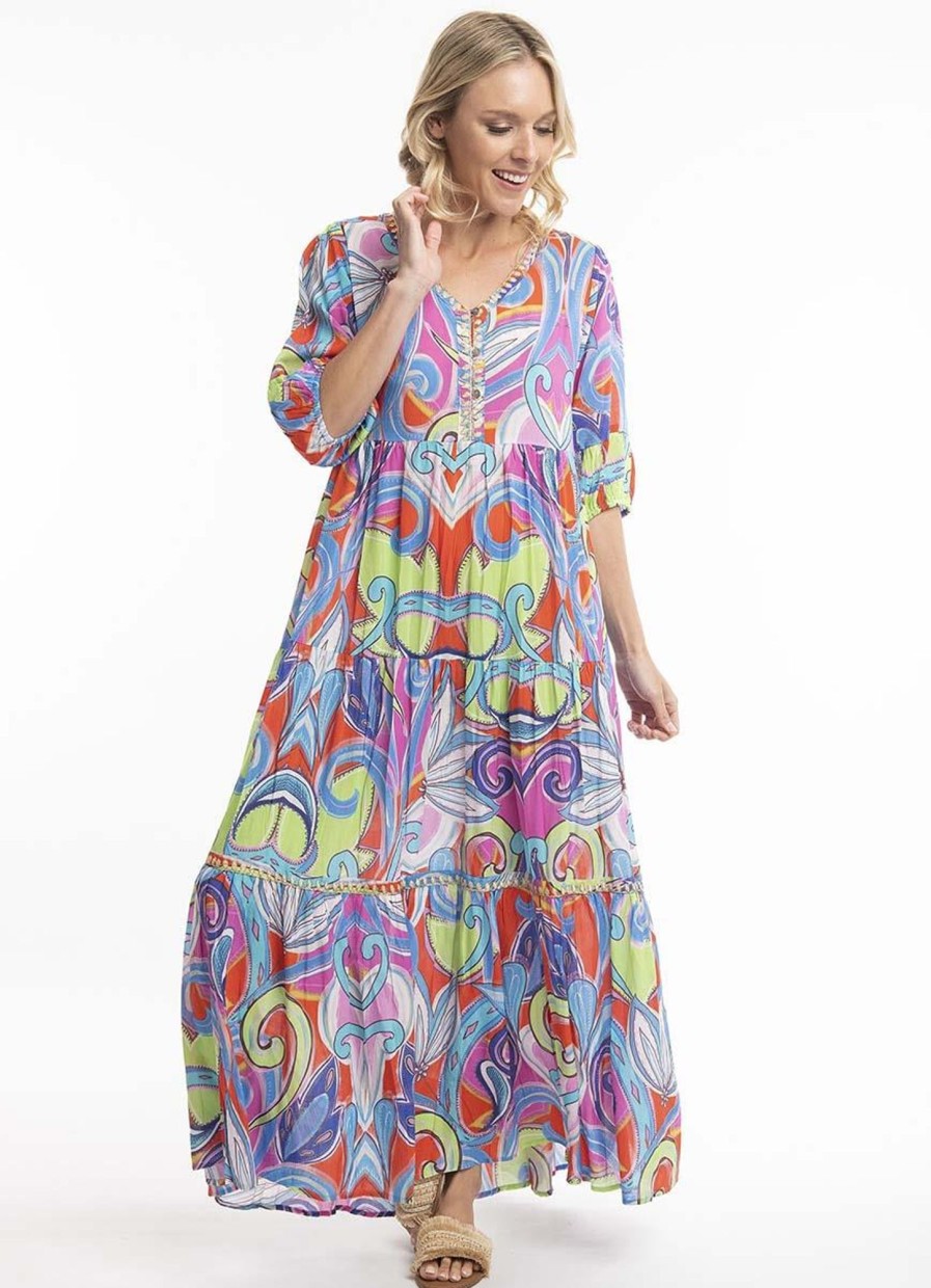 Jurken En Rokken | Orientique Escape By Orientique Dress Bethanie 91155 - Print