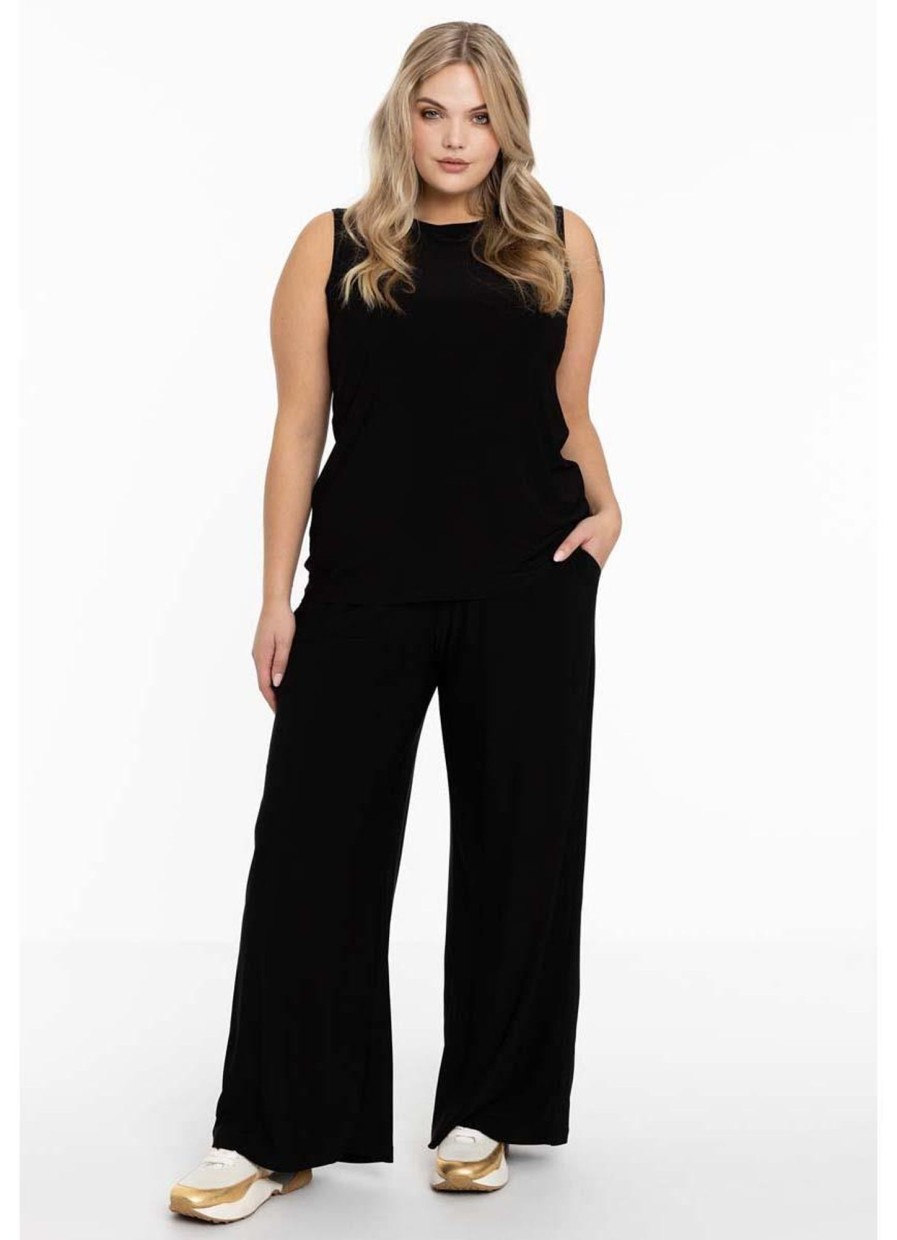 Yoek Basics | Yoek Yoek Trousers Loose Fit Dolce B5530-210 Black