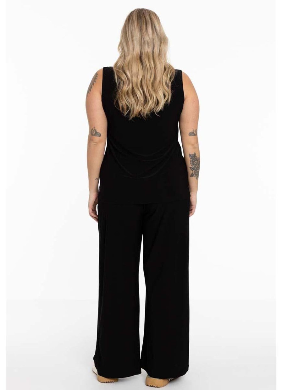 Yoek Basics | Yoek Yoek Trousers Loose Fit Dolce B5530-210 Black