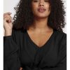 Kaffe Curve Basics | maatjemeer Kaffe Curve Blouse Ami Ls 10580001-50600 Black Deep