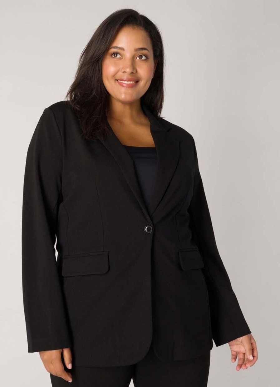 Base Level Curvy | Base Level Curvy Base Level Curvy Blazer Yacey 080 Black