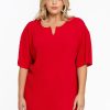 Blouses En Tunieken | Yoek Yoek Tunic Straight Plisse 2204090 - 260 Red