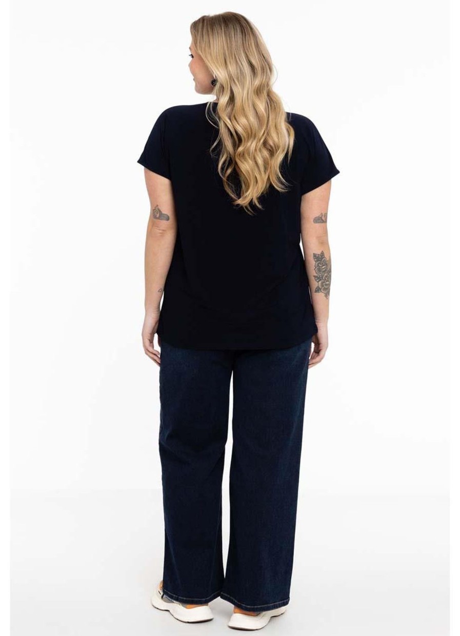 Yoek Basics | Yoek Yoek Jeans 5 Pockets Wide Leg B5578-236 Dark Blue