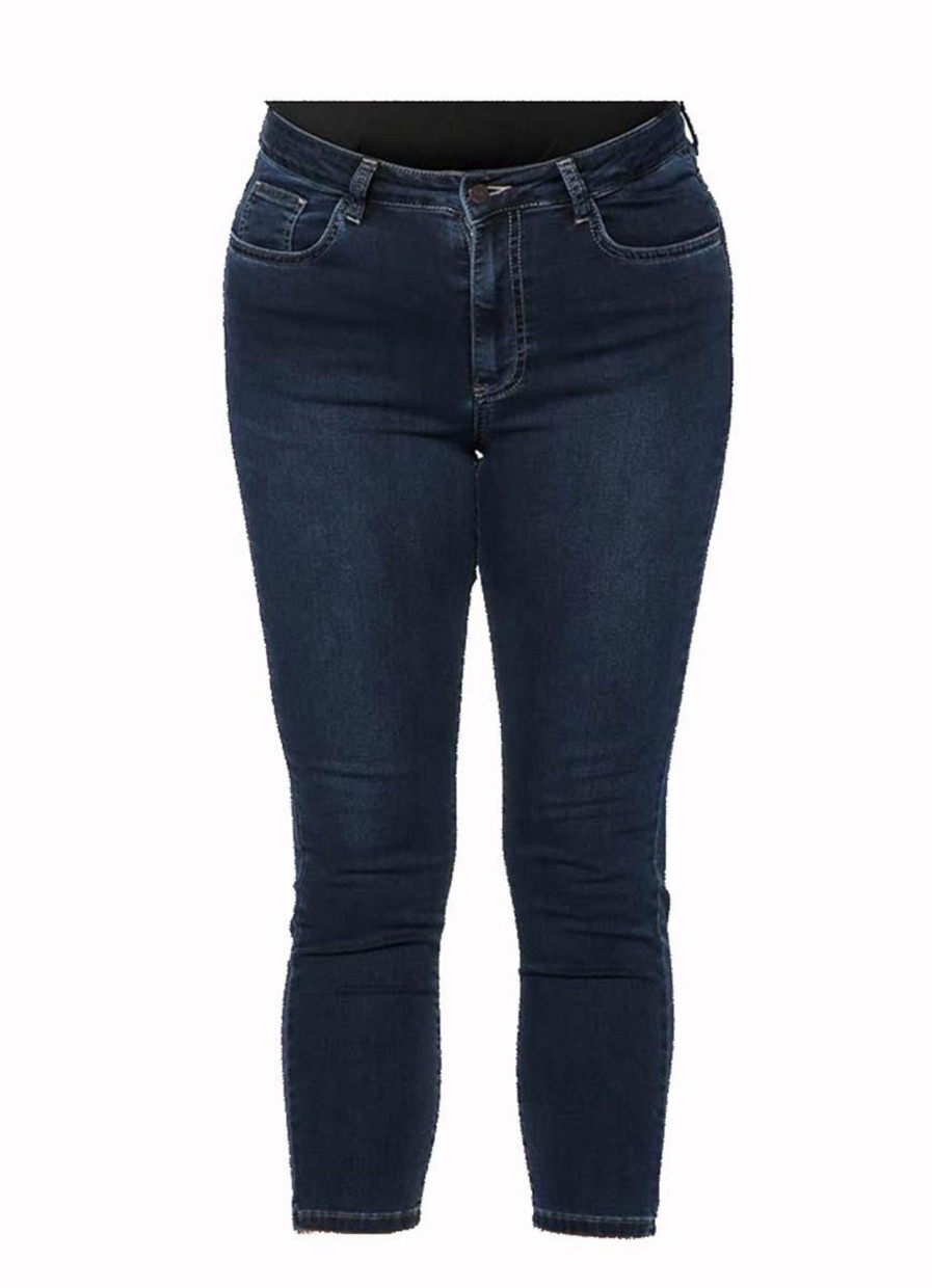 Yoek Basics | maatjemeer Yoek Jeans 7/8 Met Rits B5550 Dark Indigo