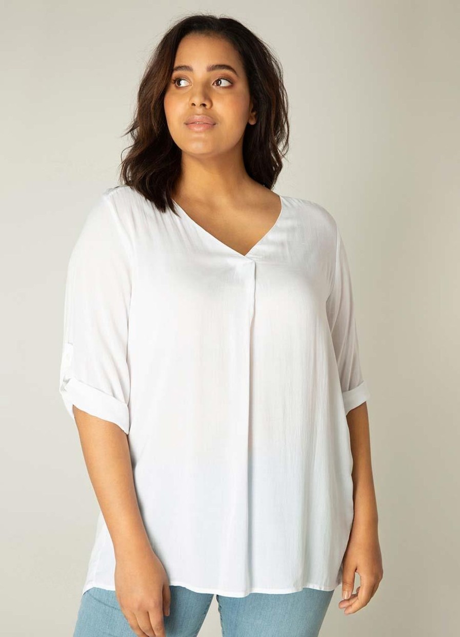 Base Level Curvy | Base Level Curvy Base Level Curvy Blouse Airene 012 White