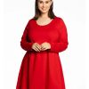 Yoek Basics | Yoek Yoek Tuniek Longsleeve Wide Bot Dolce B4577 260 Red