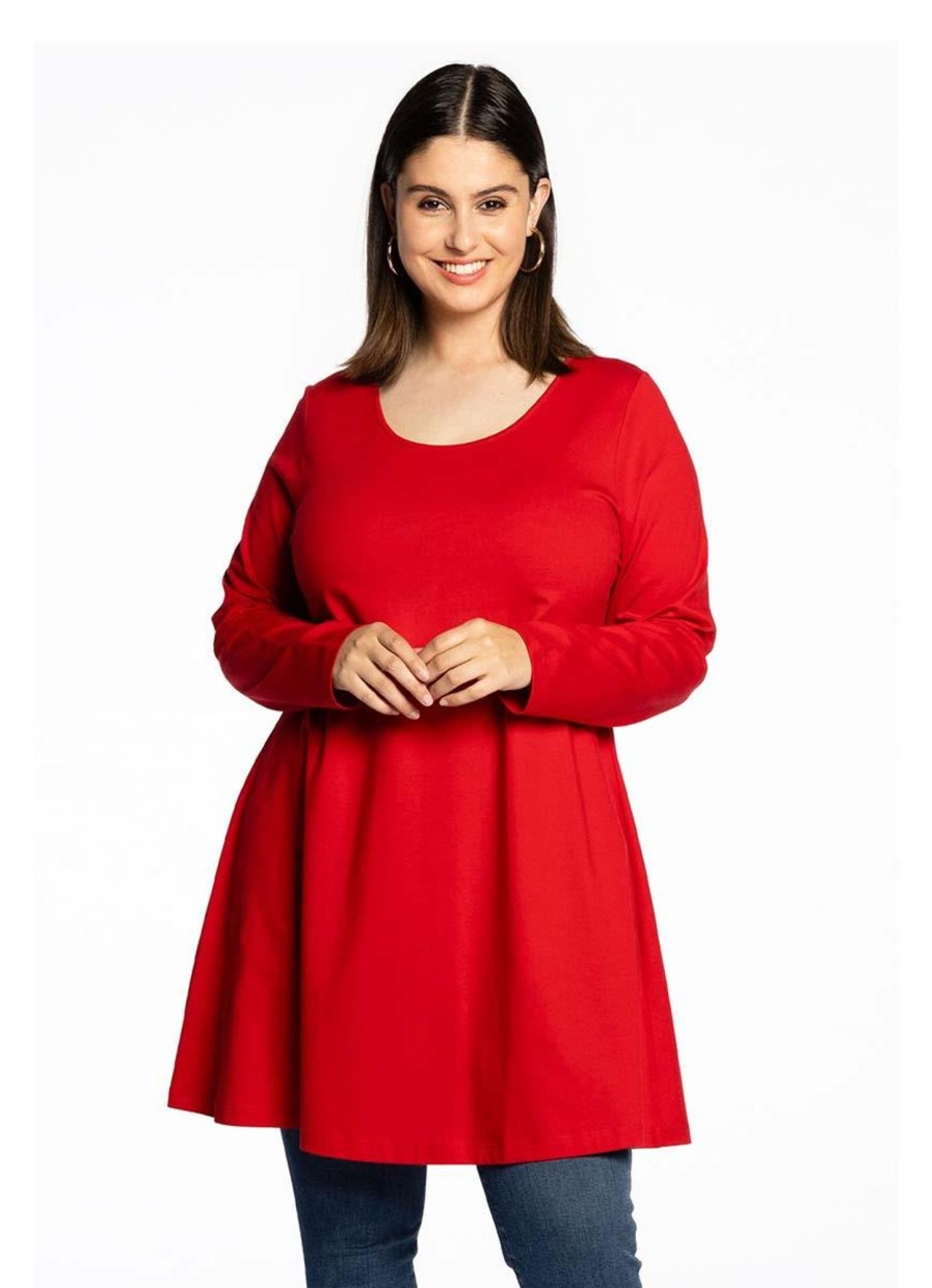 Yoek Basics | Yoek Yoek Tuniek Longsleeve Wide Bot Dolce B4577 260 Red