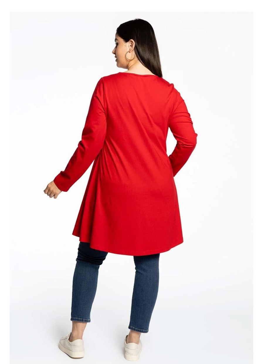 Yoek Basics | Yoek Yoek Tuniek Longsleeve Wide Bot Dolce B4577 260 Red