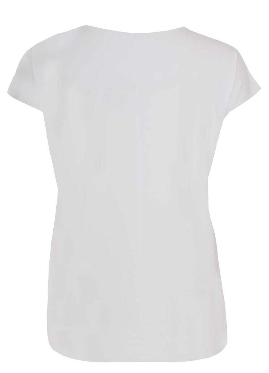 Yoek Basics | maatjemeer Yoek Basic T-Shirt Kapmouwen Wijd Viscose B4061-201 Wit