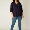 Base Level Curvy | Base Level Curvy Base Level Curvy Blouse Airene 012 Dark Blue