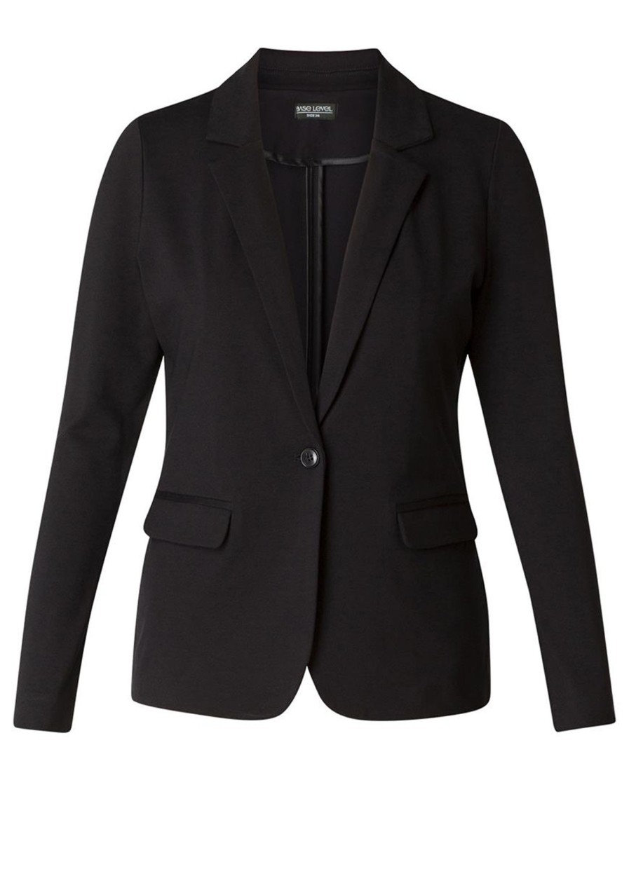 Base Level Curvy | Base Level Curvy Base Level Curvy Blazer Aya 016 Black