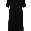 Jurken En Rokken | Yoek Yoek Dress V-Neck Plisse 2207182 - 210 Black