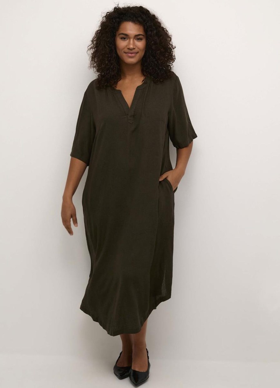 Kaffe Curve Basics | Kaffe Curve Kaffe Curve Kaftan Dress Mille 10582218 - 190414 Forest Night