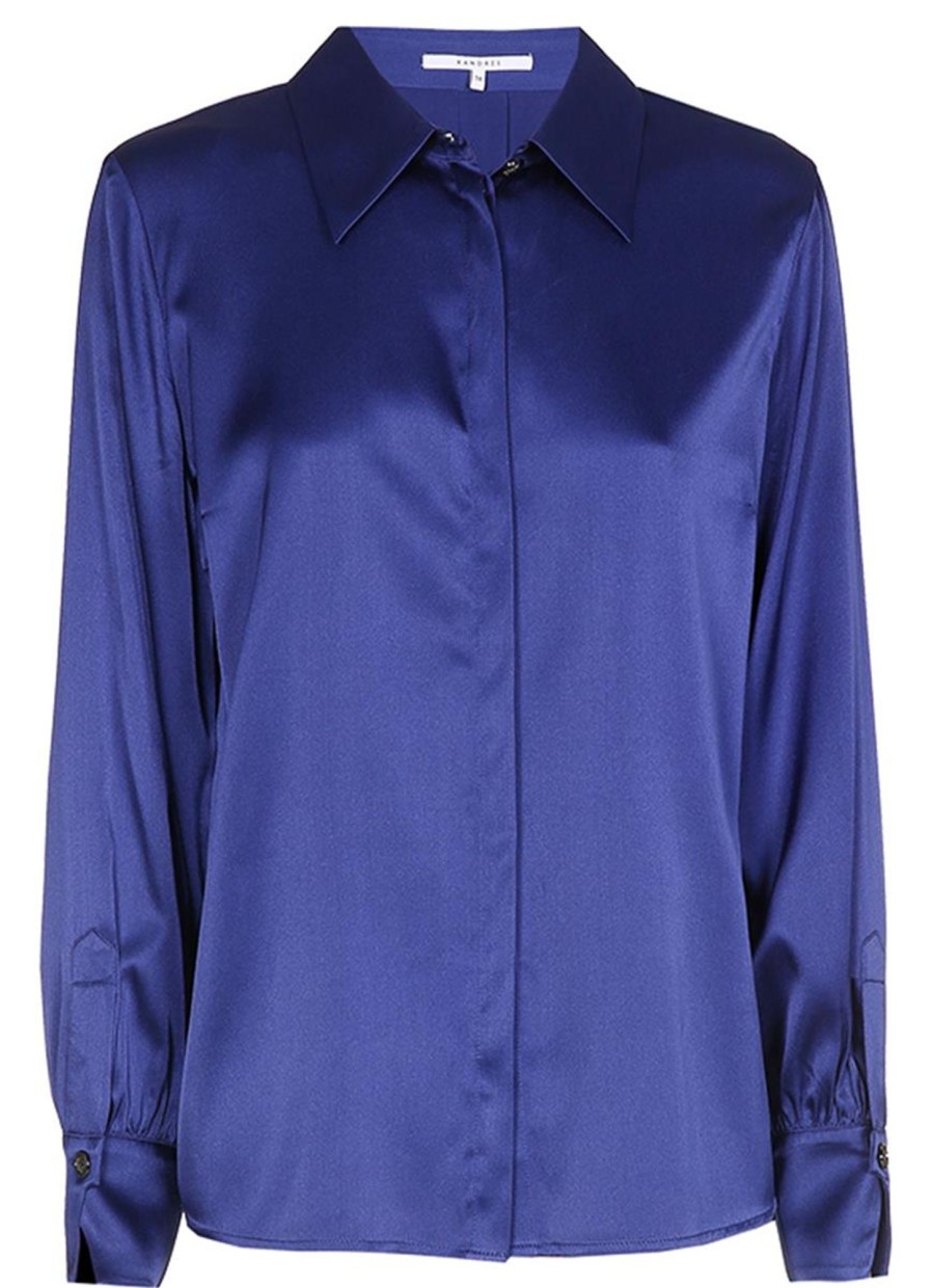 Blouses En Tunieken | Xandres Xandres Blouse Hint 61006-01 - 0690 Parker Blue