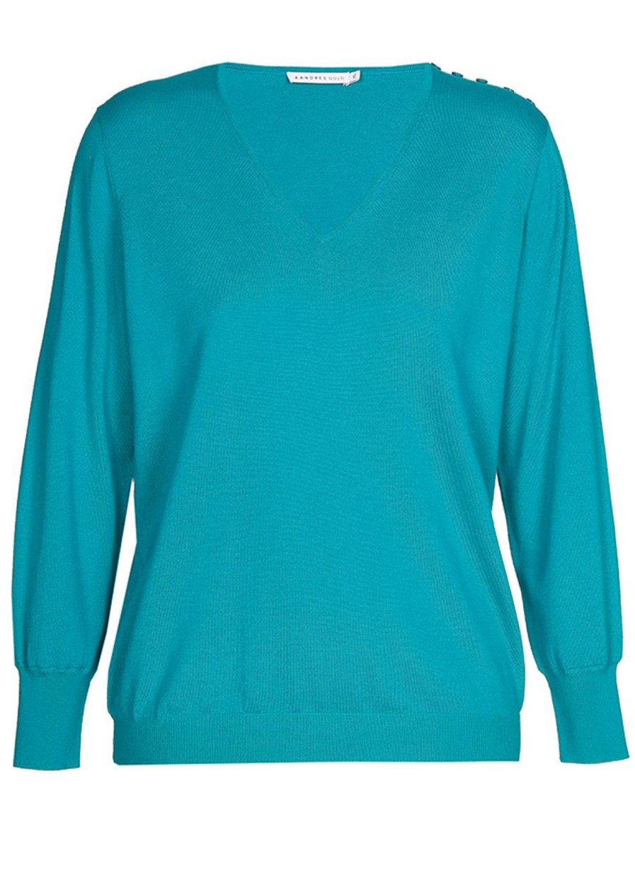 Truien En Vesten | Xandres Xandres Trui Hasnae 28929-01 - 2660 Dark Aqua