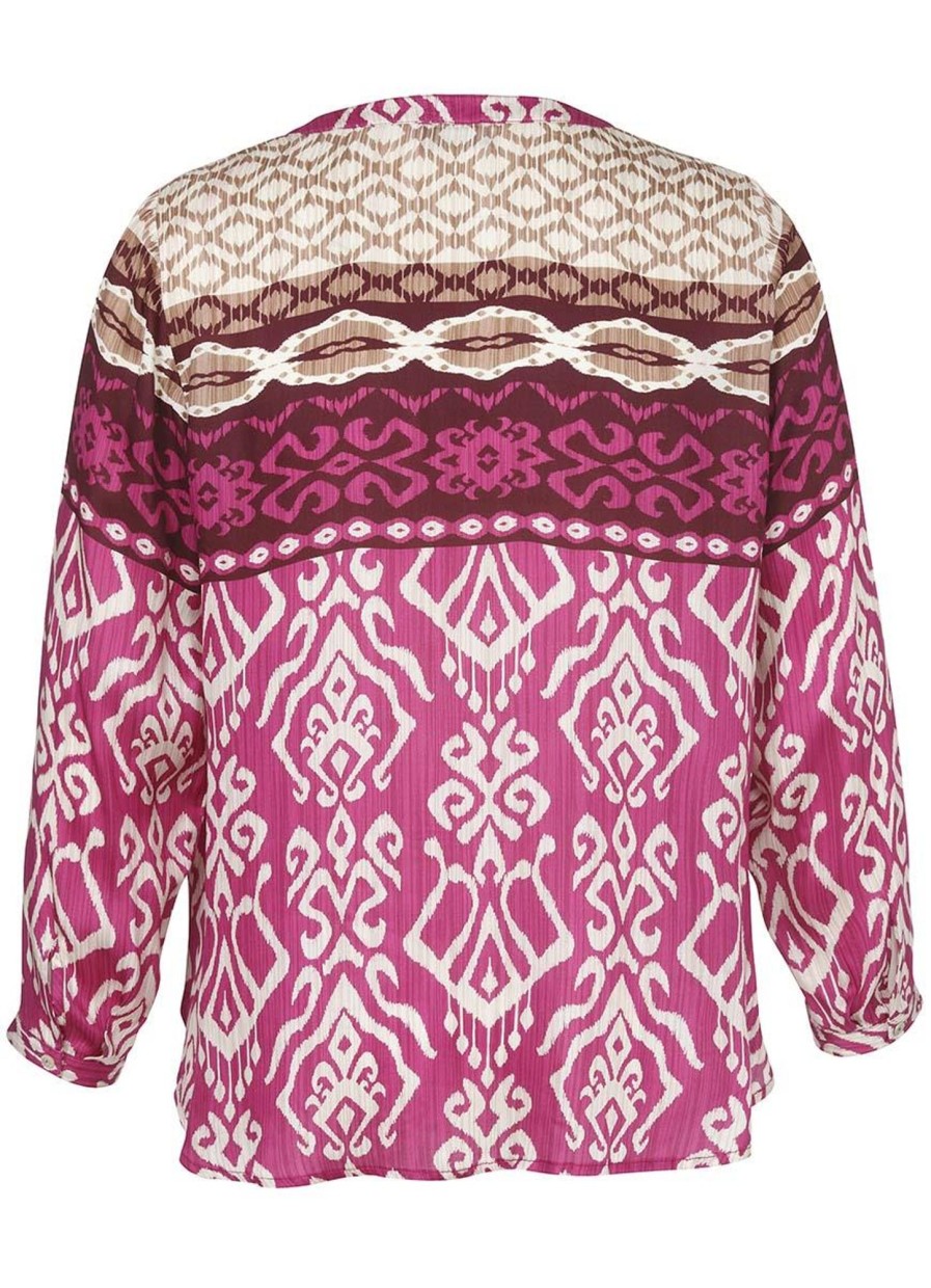 Blouses En Tunieken | Via Appia Due Via Appia Due Blouse 653793 - 643 Pink-Wine Red-Ecru