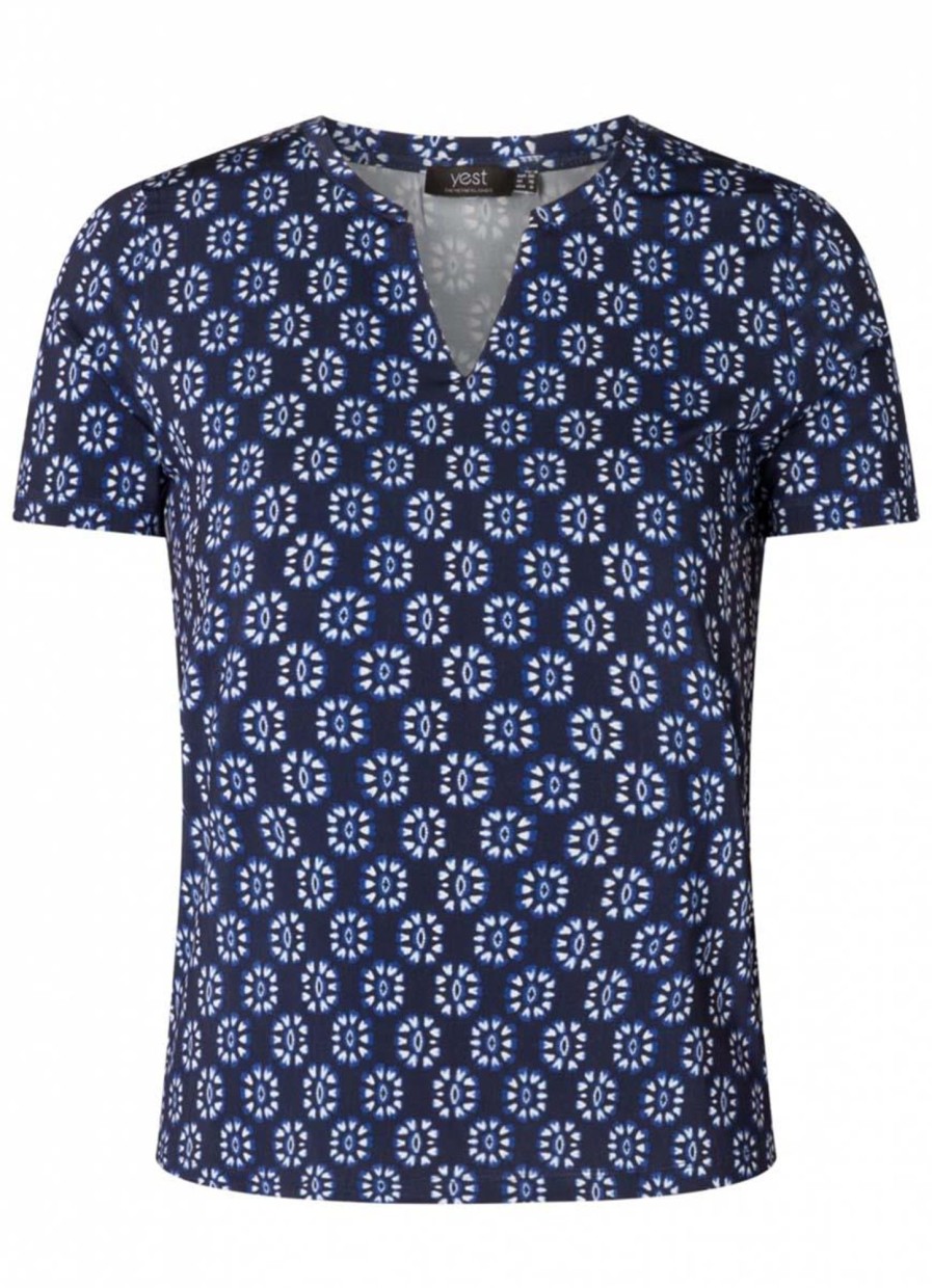 Shirts En Tops | Yesta Yesta Top Hinte A004444 - 2980 Deep Blue/Multi