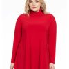 Yoek Basics | Yoek Yoek Tuniek Wide Bottom High Neck Dolce B4760-260 Red