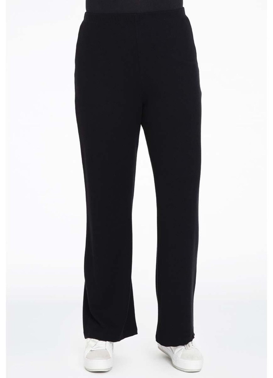 Yoek Basics | maatjemeer Yoek Broek Bootleg Diagonal B5561-210 Zwart